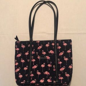 Vera Bradley Small Trimmed Vera Tote Flamingo